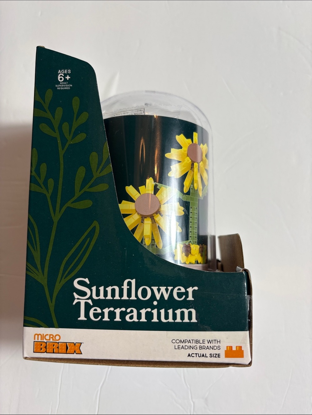 Sunflower Floral Terrarium Build Set - Dark Green and Yellow - Picture 5 of 5